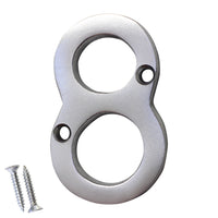 Number BR235 Modern, Serif House Number, Satin Chrome