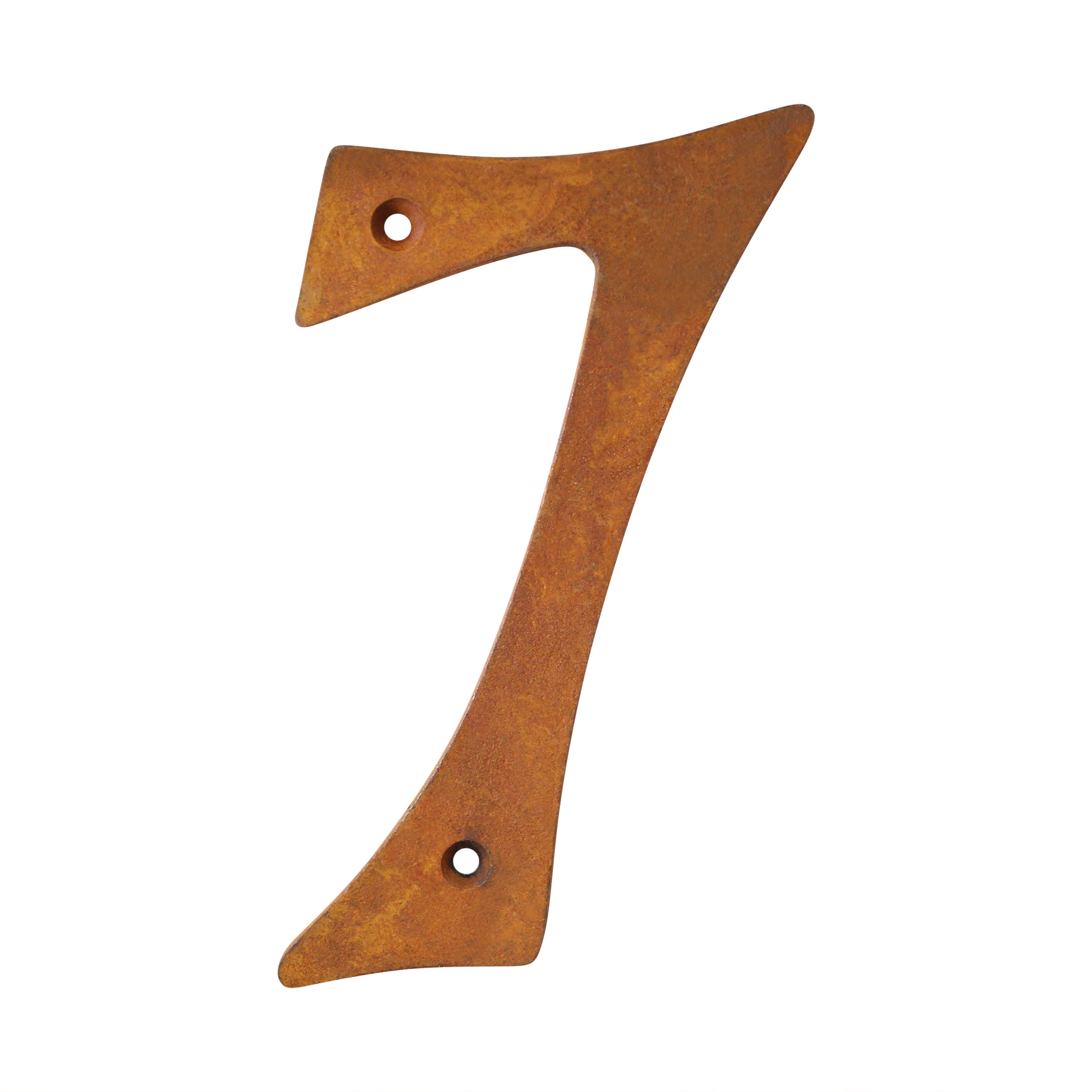 Number IR530] Vintage Traditional Serif House Number - Rust Finish
