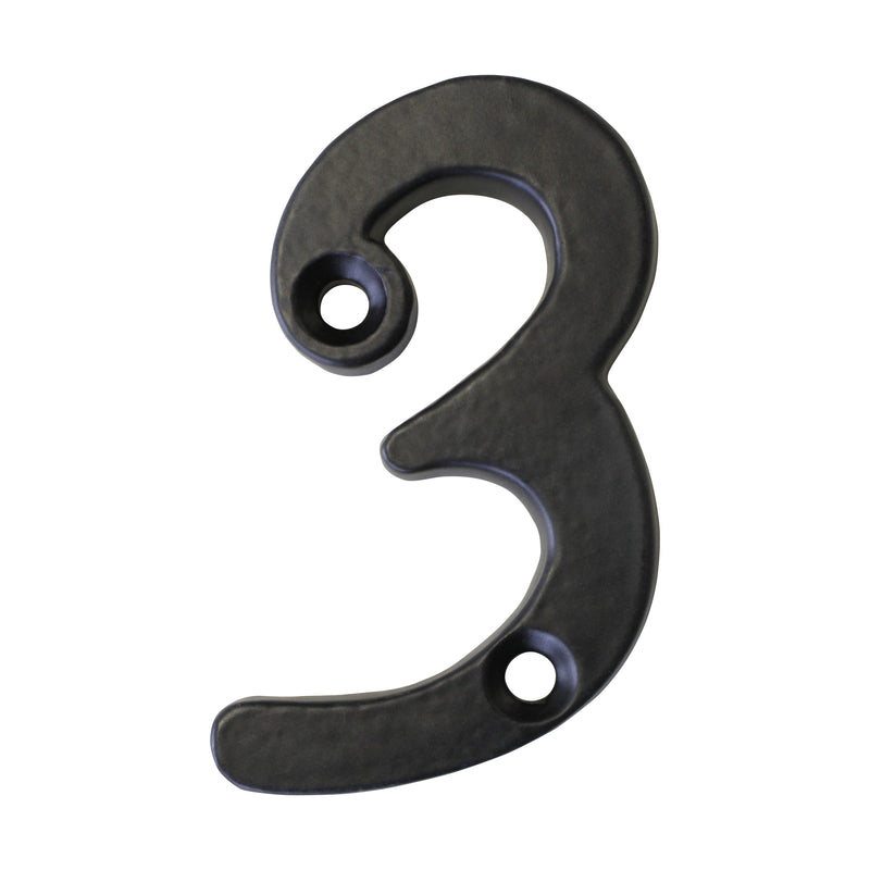 Number IR530 Vintage, Traditional, Serif, Untextured House Number, Black