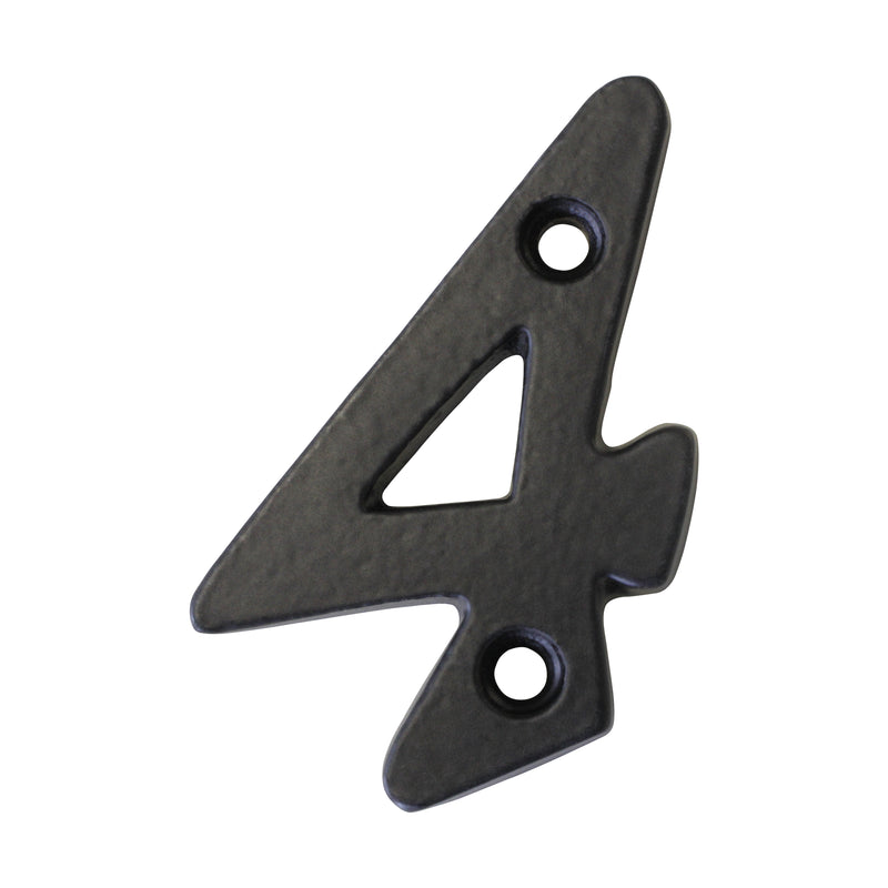Number IR530 Vintage, Traditional, Serif, Untextured House Number, Black