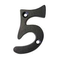 Number IR530 Vintage, Traditional, Serif, Untextured House Number, Black