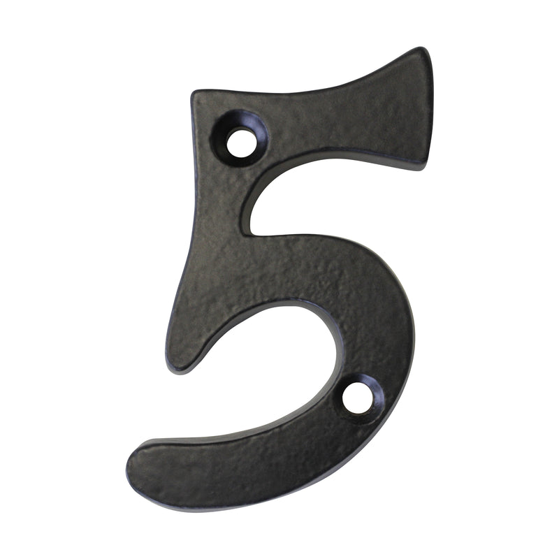 Number IR530 Vintage, Traditional, Serif, Untextured House Number, Black