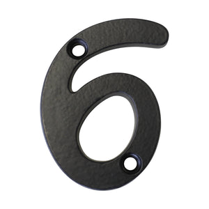 Number IR530 Vintage, Traditional, Serif, Untextured House Number, Black