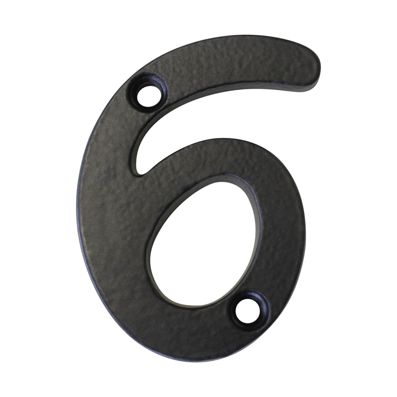 Number IR530 Vintage, Traditional, Serif, Untextured House Number, Black