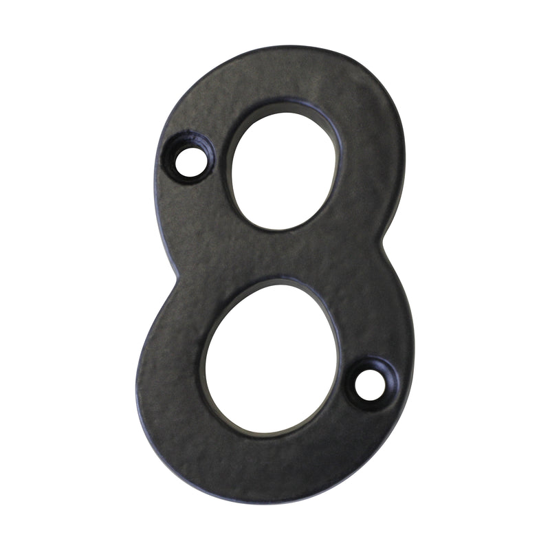 Number IR530 Vintage, Traditional, Serif, Untextured House Number, Black