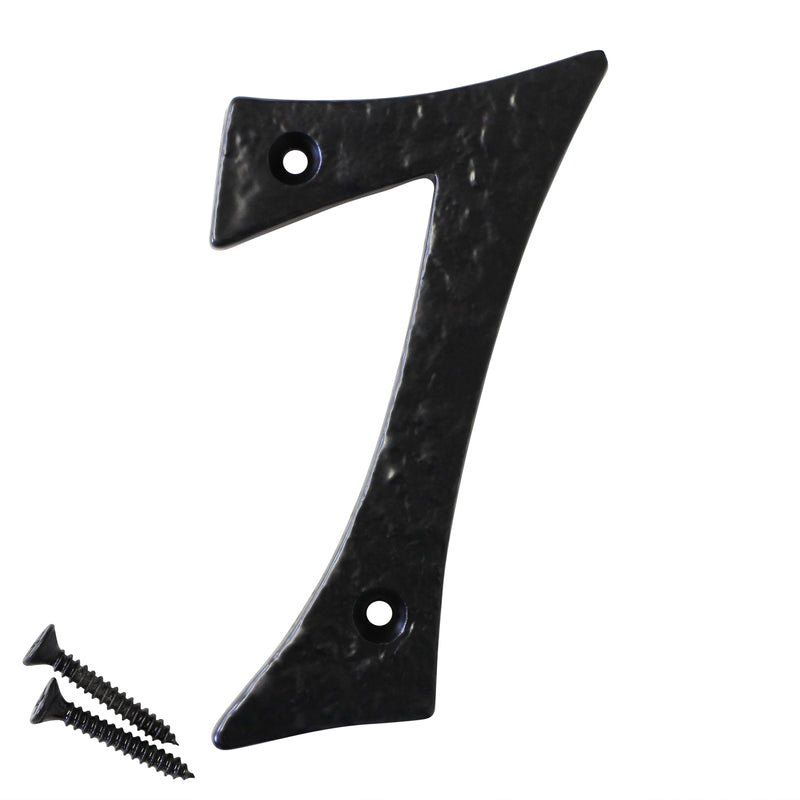Number IR830] Vintage Classic Serif House Number - Black Finish