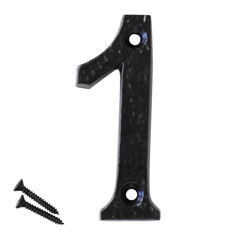 Number IR832 Rustic, Country, Serif House Number, Black