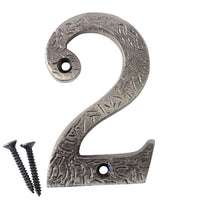Number IR832 Rustic, Country, Serif House Number, Antique Nickel