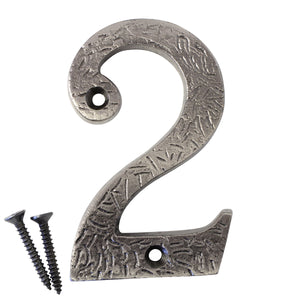 Number IR832 Rustic, Country, Serif House Number, Antique Nickel
