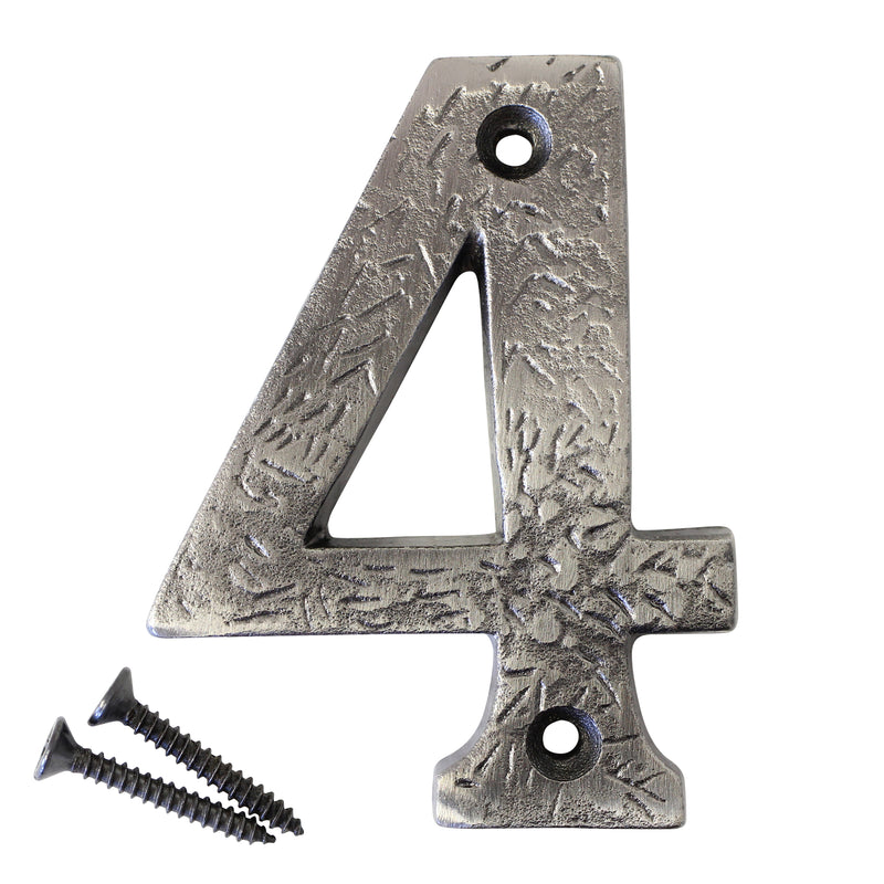 Number IR832 Rustic, Country, Serif House Number, Antique Nickel