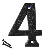 Number IR832 Rustic, Country, Serif House Number, Black