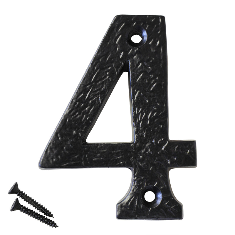 Number IR832 Rustic, Country, Serif House Number, Black
