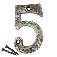 Number IR832 Rustic, Country, Serif House Number, Antique Nickel