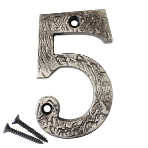 Number IR832 Rustic, Country, Serif House Number, Antique Nickel
