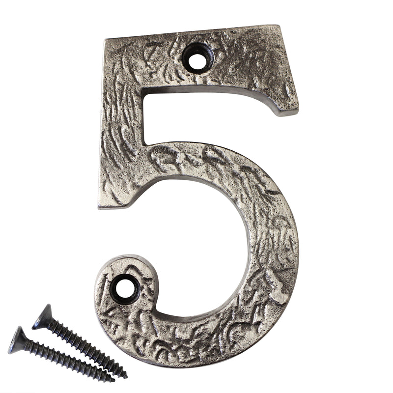 Number IR832 Rustic, Country, Serif House Number, Antique Nickel