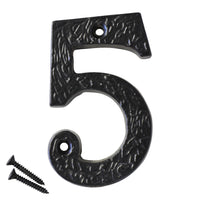 Number IR832 Rustic, Country, Serif House Number, Black