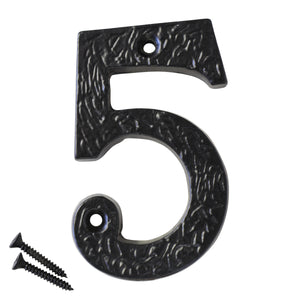 Number IR832 Rustic, Country, Serif House Number, Black