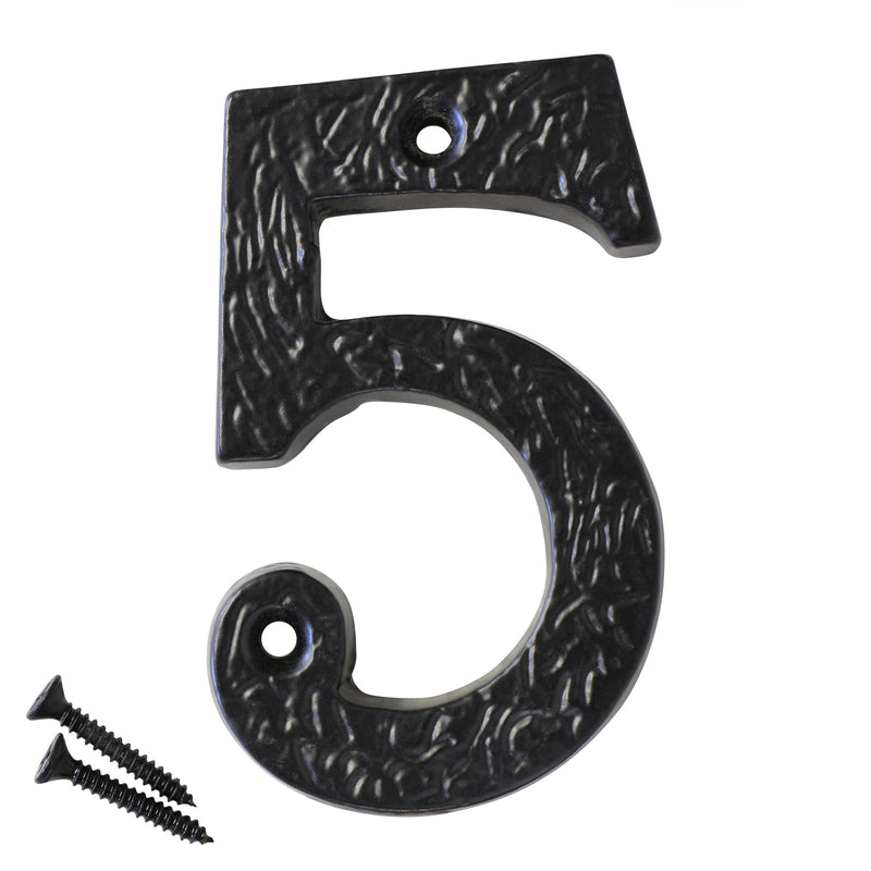 Number IR832 Rustic, Country, Serif House Number, Black