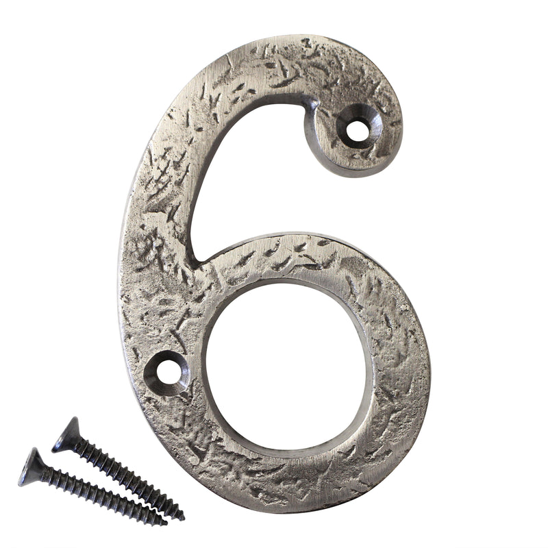 Number IR832 Rustic, Country, Serif House Number, Antique Nickel