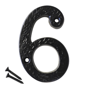 Number IR832 Rustic, Country, Serif House Number, Black