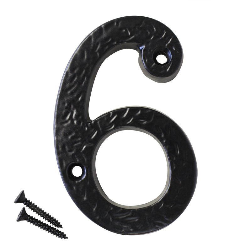 Number IR832 Rustic, Country, Serif House Number, Black