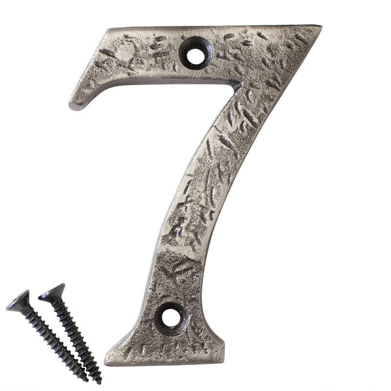 Number IR832 Rustic, Country, Serif House Number, Antique Nickel