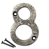 Number IR832 Rustic, Country, Serif House Number, Antique Nickel