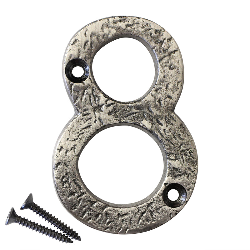 Number IR832 Rustic, Country, Serif House Number, Antique Nickel