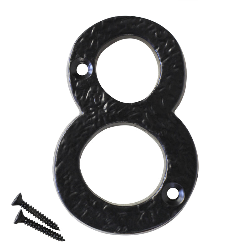 Number IR832 Rustic, Country, Serif House Number, Black