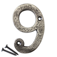 Number IR832 Rustic, Country, Serif House Number, Antique Nickel