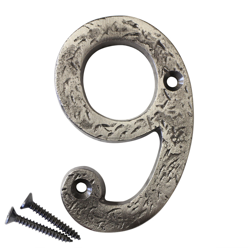 Number IR832 Rustic, Country, Serif House Number, Antique Nickel