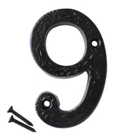 Number IR832 Rustic, Country, Serif House Number, Black