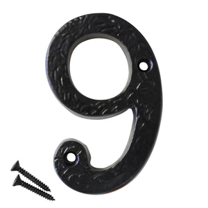 Number IR832 Rustic, Country, Serif House Number, Black