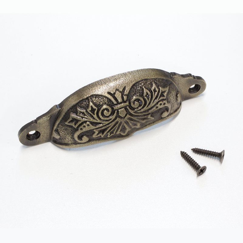 Pull IR8350 Vintage Cup Pull, Antique Brass