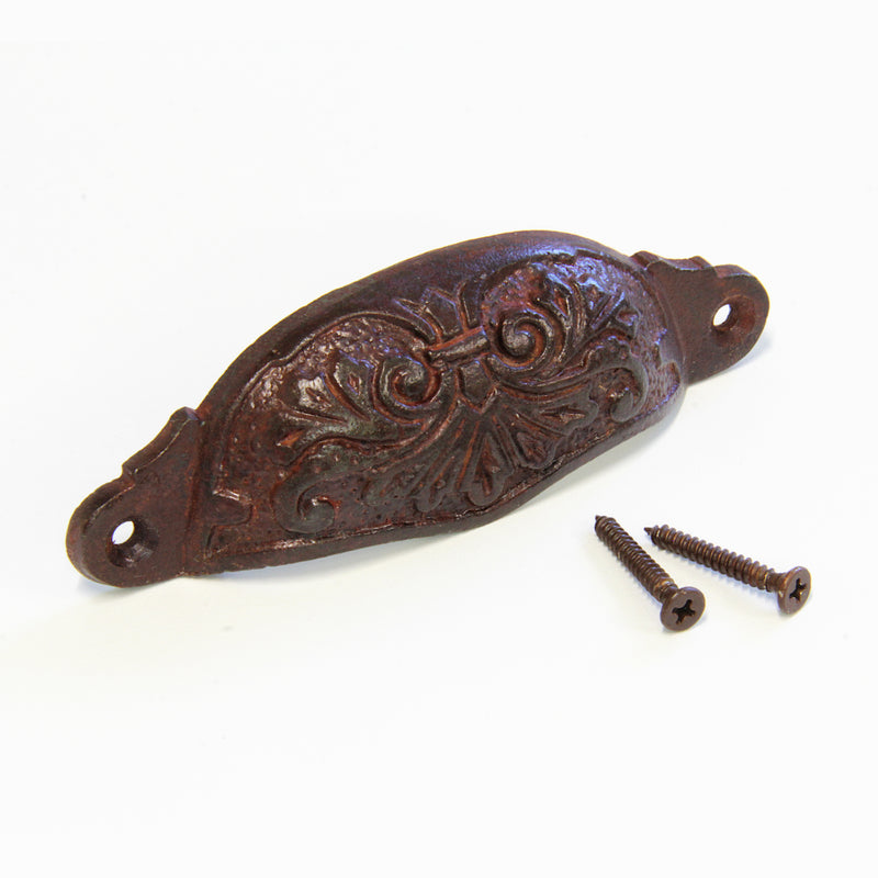 Pull IR8350 Vintage Spanish Cup Pull, Antique Brass