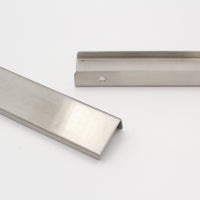 Pull SS161 Modern Industrial Flat Finger Edge Pull, Brushed Gold