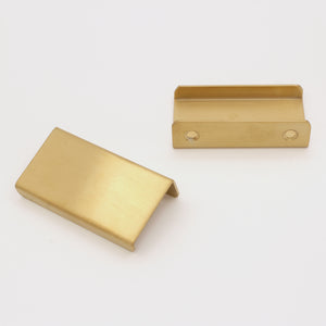 Pull SS161 Modern Industrial Flat Finger Edge Pull, Brushed Gold
