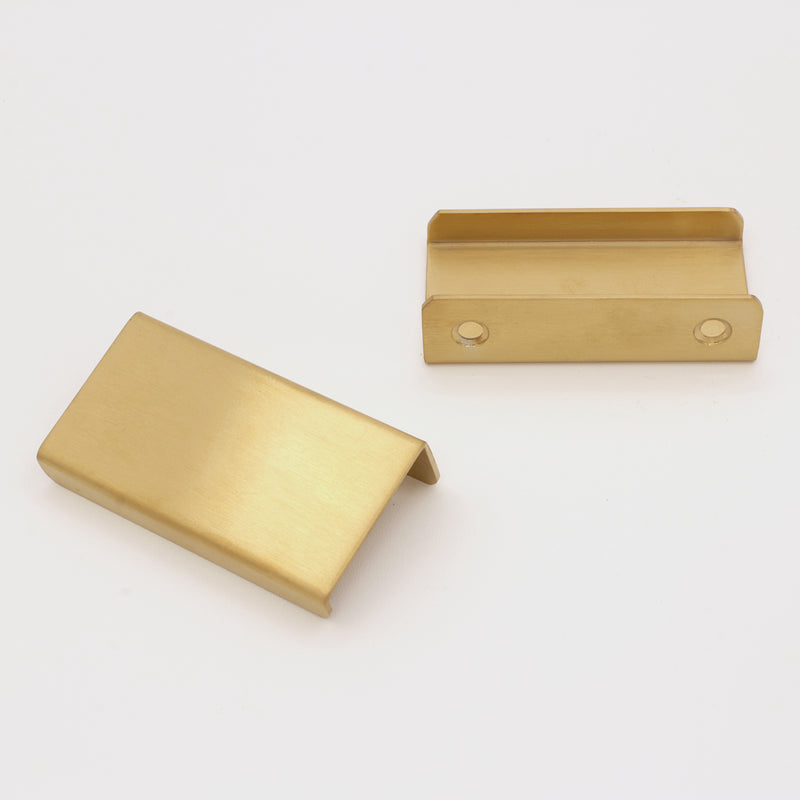 Pull SS161 Modern Industrial Flat Finger Edge Pull, Brushed Gold