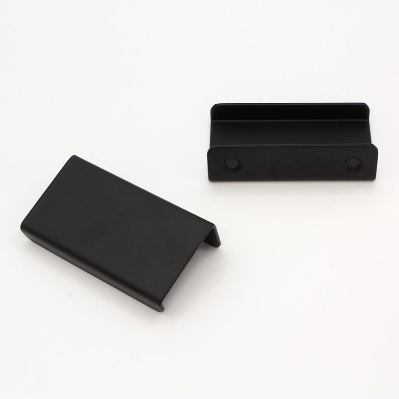 Pull SS161 Modern Industrial Flat Finger Edge Pull, Brushed Gold