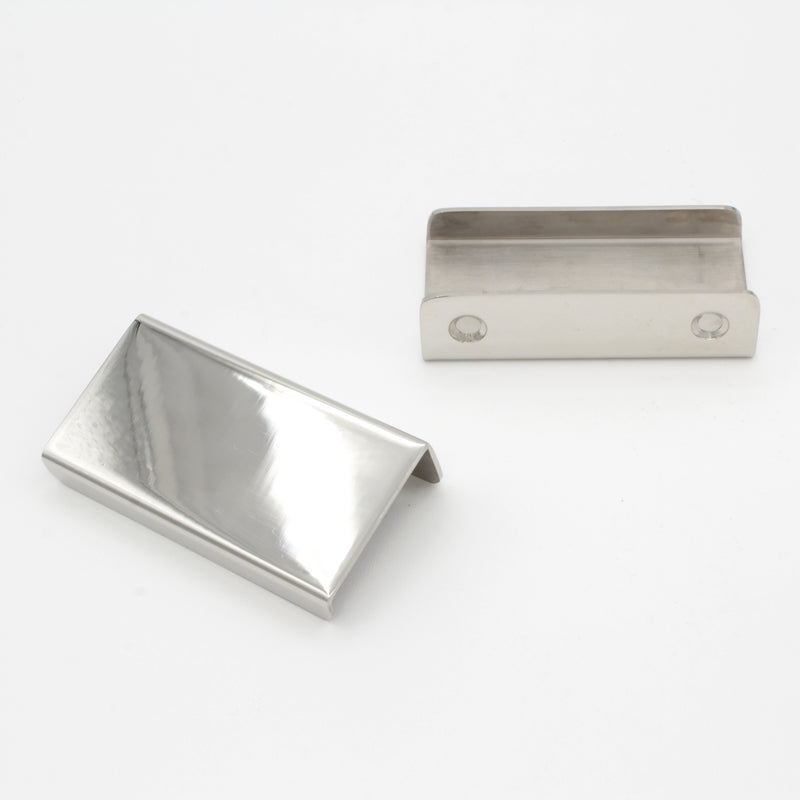 Pull SS161 Modern Industrial Flat Finger Edge Pull, Brushed Gold