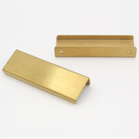 Pull SS161 Modern Industrial Flat Finger Edge Pull, Brushed Gold