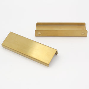 Pull SS161 Modern Industrial Flat Finger Edge Pull, Brushed Gold