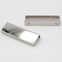 Pull SS161 Modern Industrial Flat Finger Edge Pull, Brushed Gold