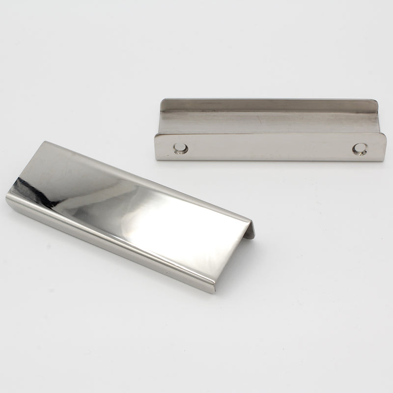 Pull SS161 Modern Industrial Flat Finger Edge Pull, Brushed Gold