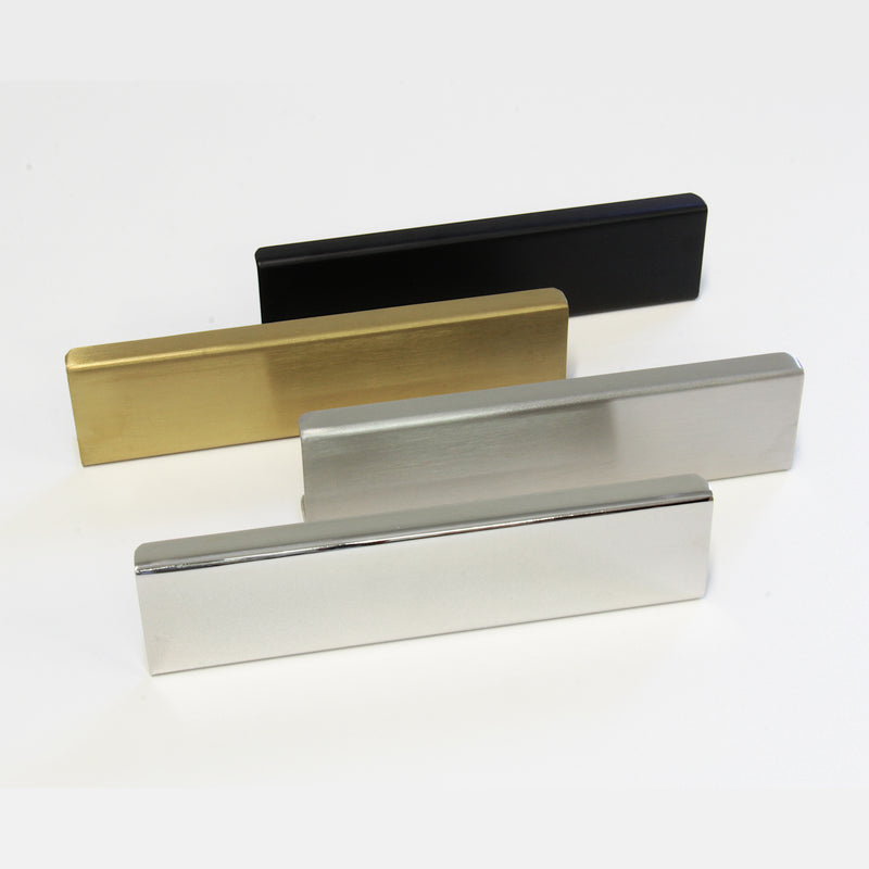Pull SS161 Modern Industrial Flat Finger Edge Pull, Brushed Gold