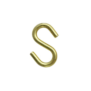 S-Hook BR14 Tiny S-Hook, Polished Brass