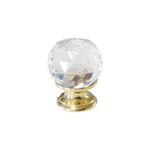 Crystal Cabinet Knob CYCD-30CLR, Antique Brass