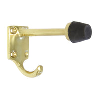 Shield Hook BR2255 Decorative, Door Stopper Wall Hook, Polished Brass