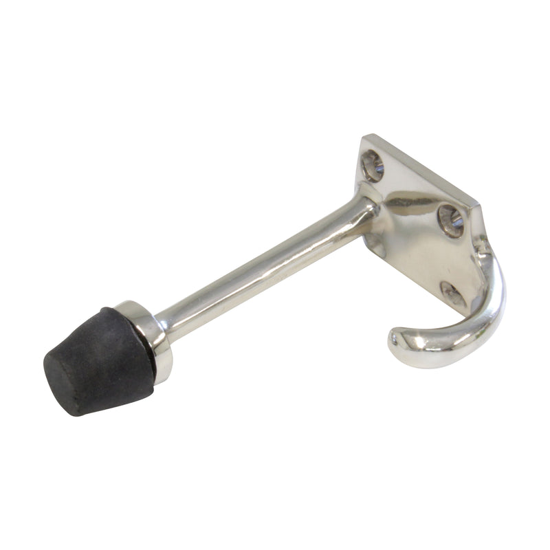 Shield Hook BR2255 Decorative, Door Stopper Wall Hook, Polished Brass