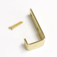 Single Hook BR2400 Decorative, flat-bar Wall Hook, Polished Brass